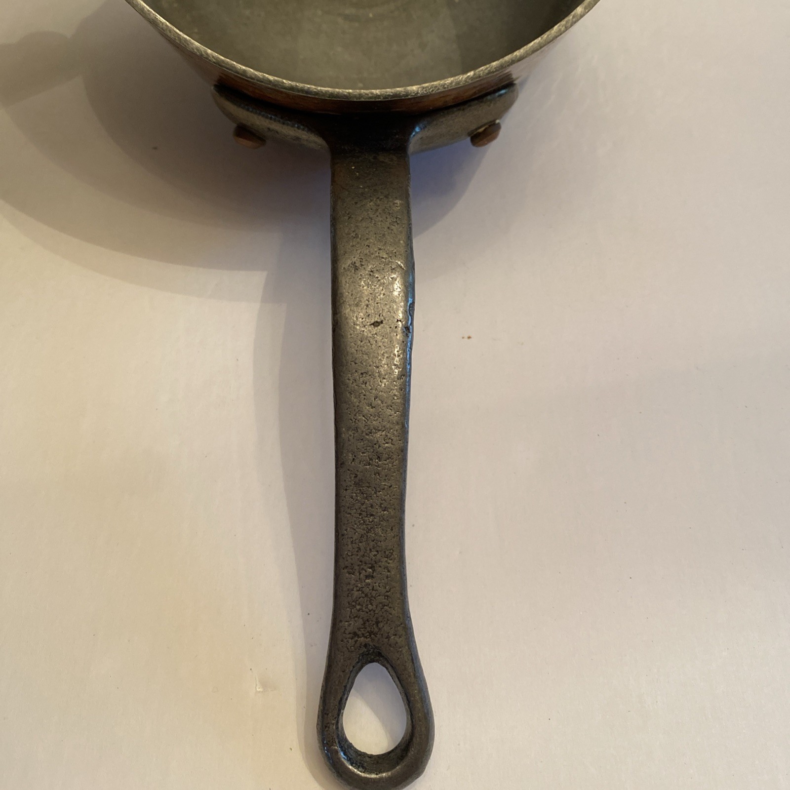 Vtg Hammered Copper Sauté Sauce Pan Pot 6.5” x 3.75” Stamped “Made In France”