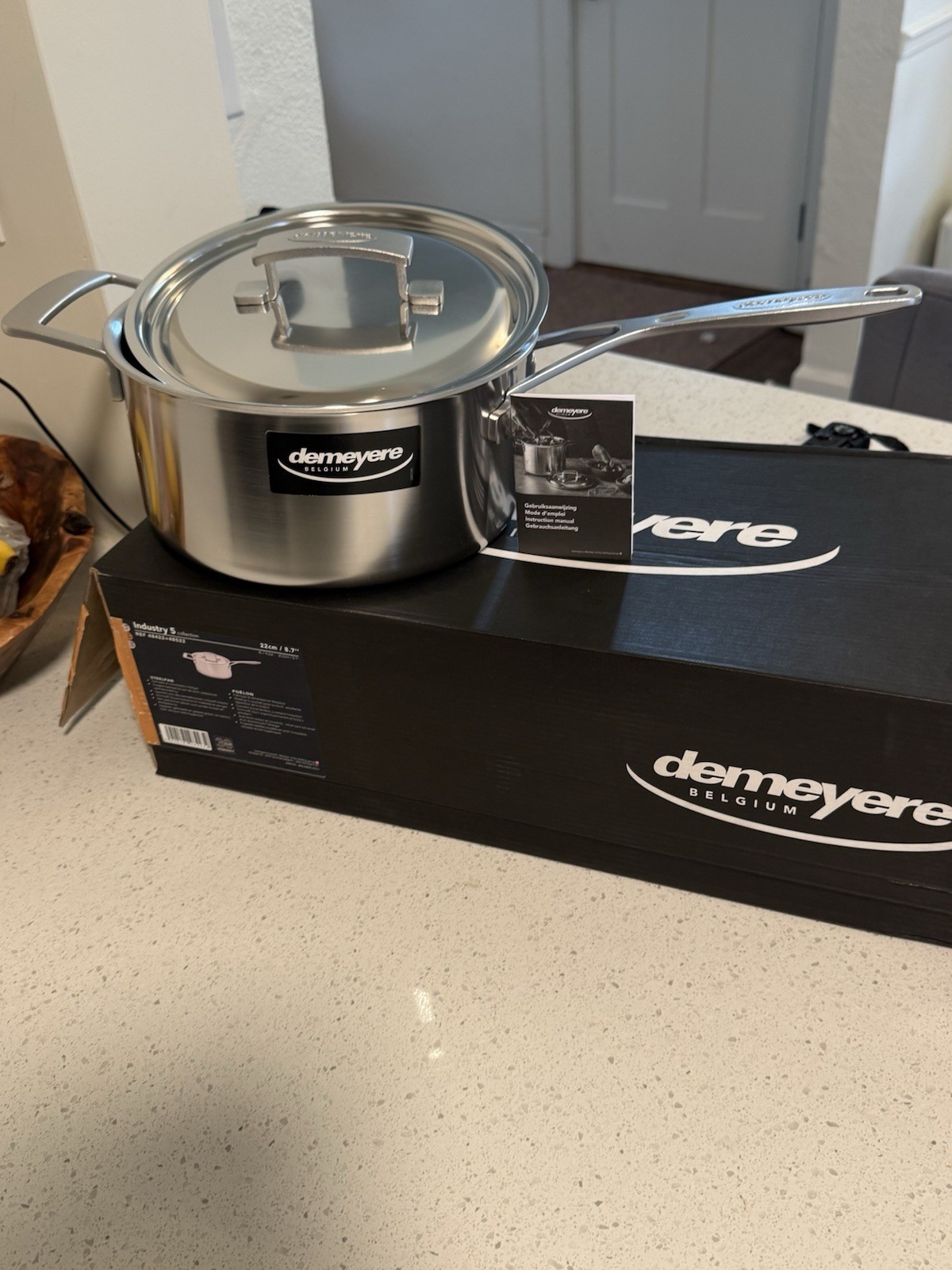 Demeyere Industry 5 Sauce Pan 22cm & Low Saute Pan 24cm w/ Lids Set