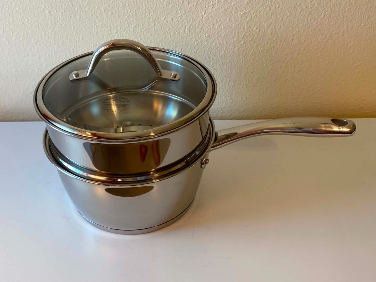 Tramontina Gourmet 3 Qt Saucepan Steamer Basket Glass Lid 18/10 Stainless NEW