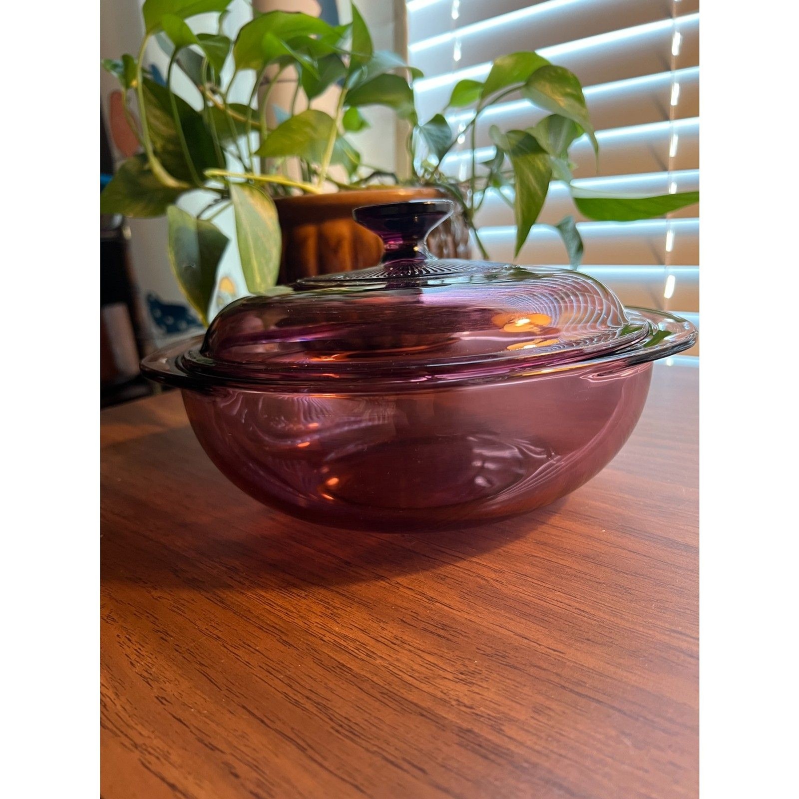 LOT 2 Mismatched CRANBERRY PYREX: USA Visions 024 Casserole + FRANCE Lid