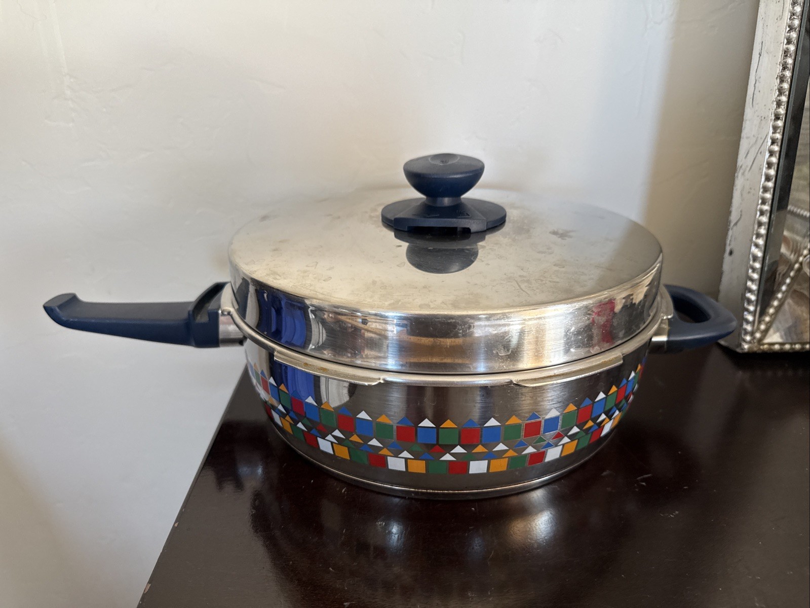 Rare Fissler 10” Stainless Steel 18-10 Frying Pan THICK PYREX LID Skillet German