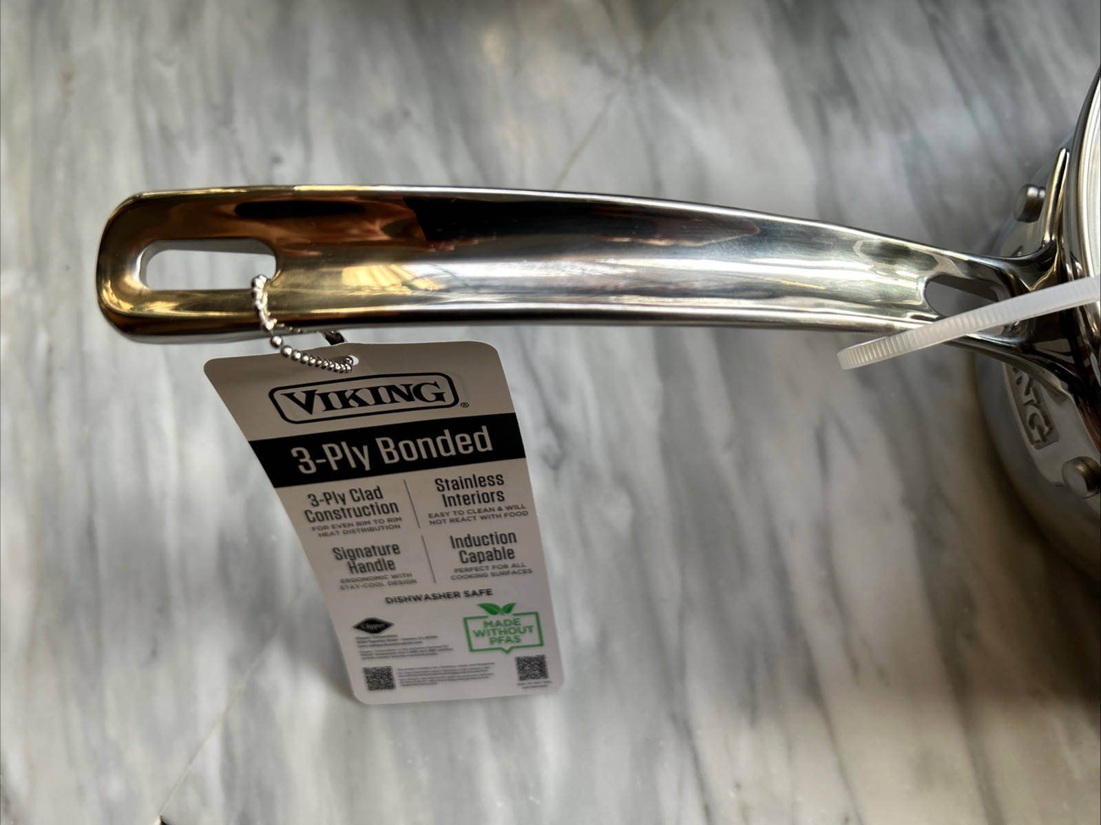 Viking 3 Ply Stainless Steel Sauce Pan Pot with Glass Lid 2.25 Qt