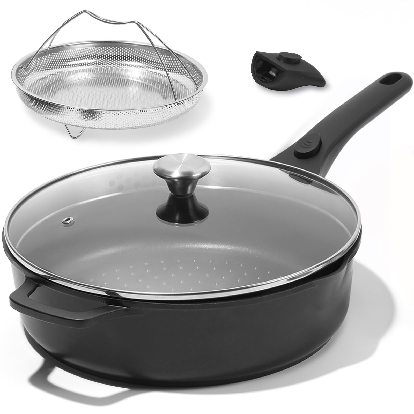 Nonstick Always Pan with Lid, 11 Inch(4.5 Qt) Deep Frying Skillet Sauté Pan, …