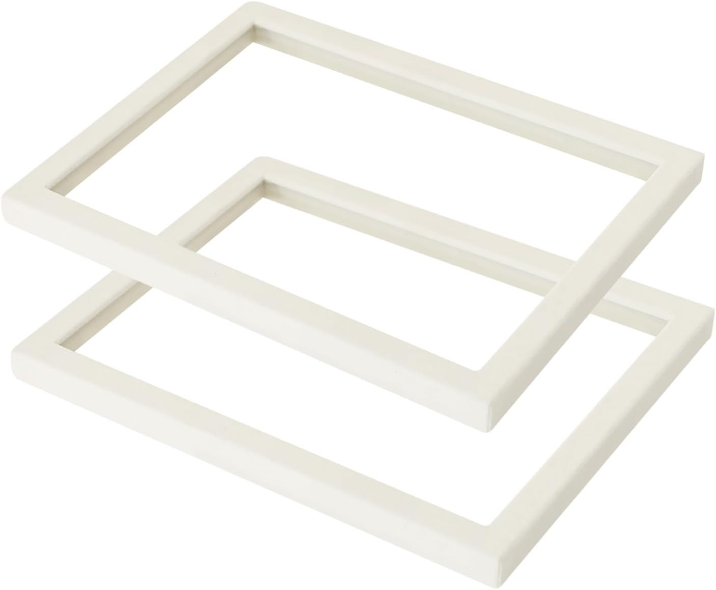 2Pcs Beige Velvet Glass Lid for the Trays Can Use If Needed