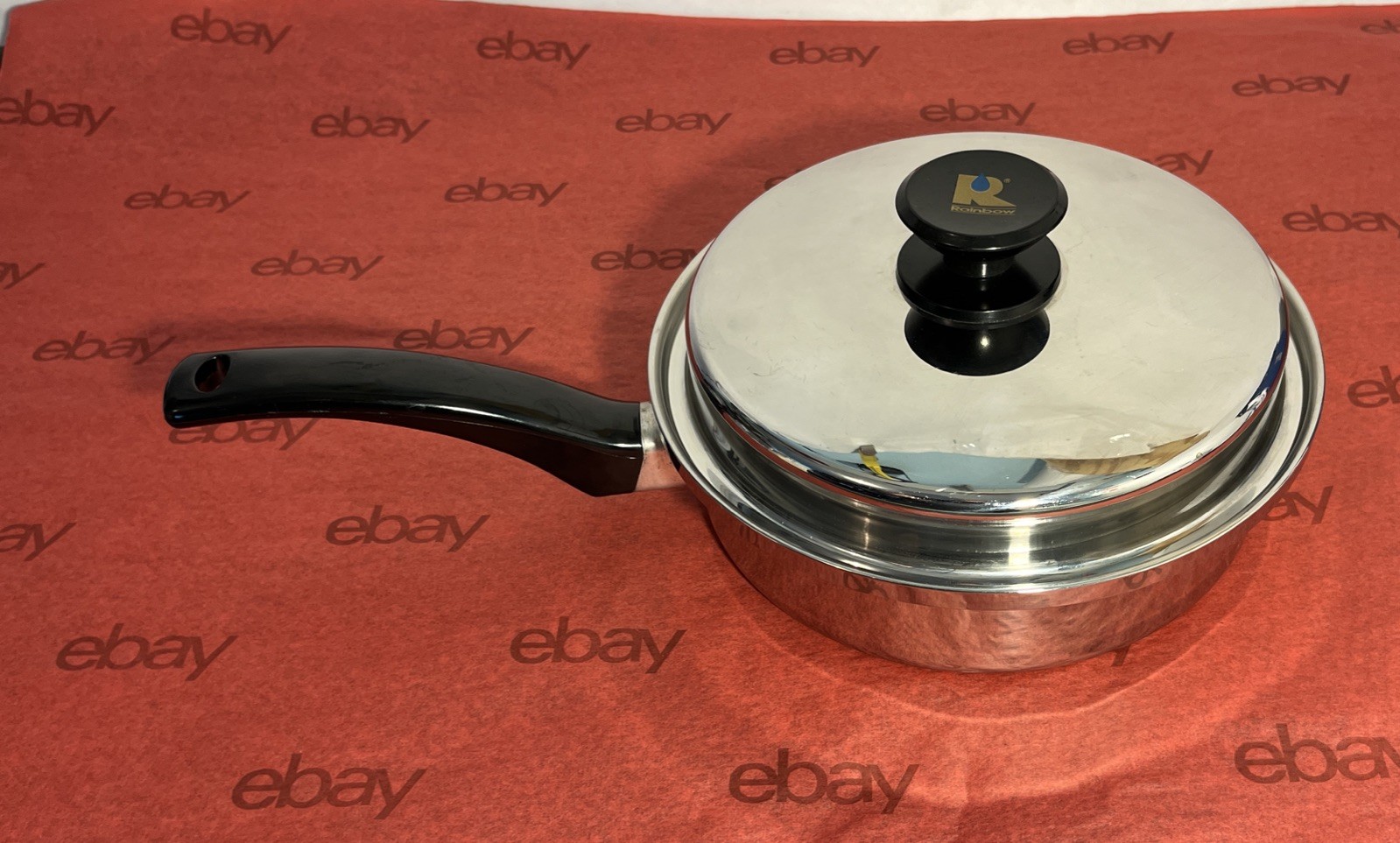 VTG Rainbow Multi-Ply Surgical Steel 8” Saute Skillet Sauce Pan W/Lid 1.5 Qt USA