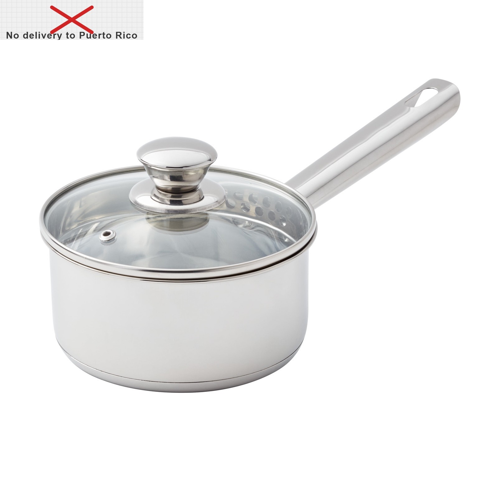 1 qt Oven Safe Stainless Steel Saucepan with Straining Lid
