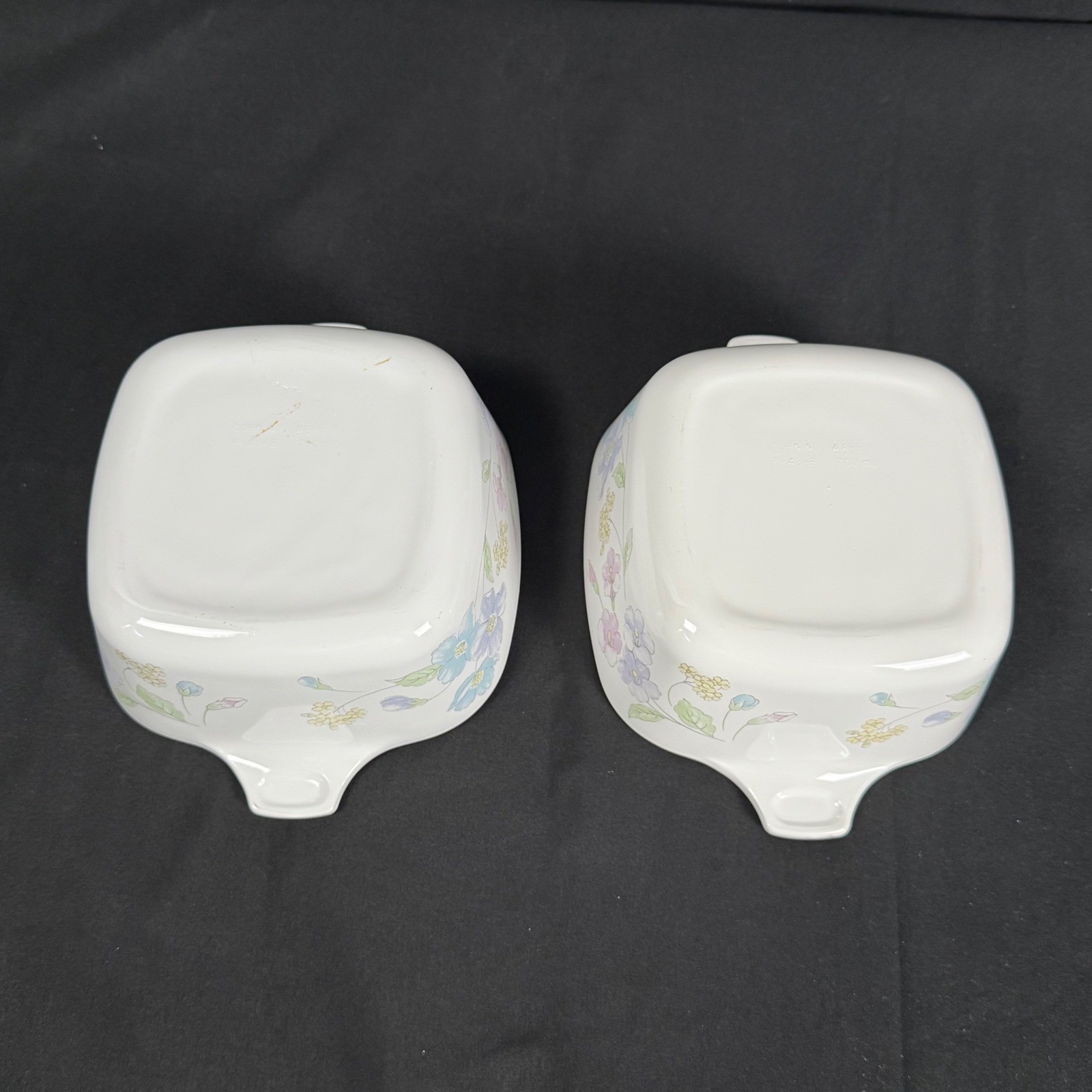 Corning Ware Pastel Bouquet Casserole Set 1.5L & Lid 2 Petite Pans VTG 1985-90