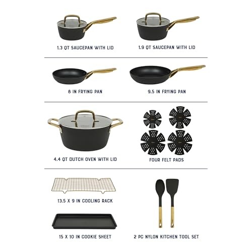 OSTER PLATINUM ABBOTTSFORD 16 PIECE ALUMINUM POTS PANS – – Scratch & Dent