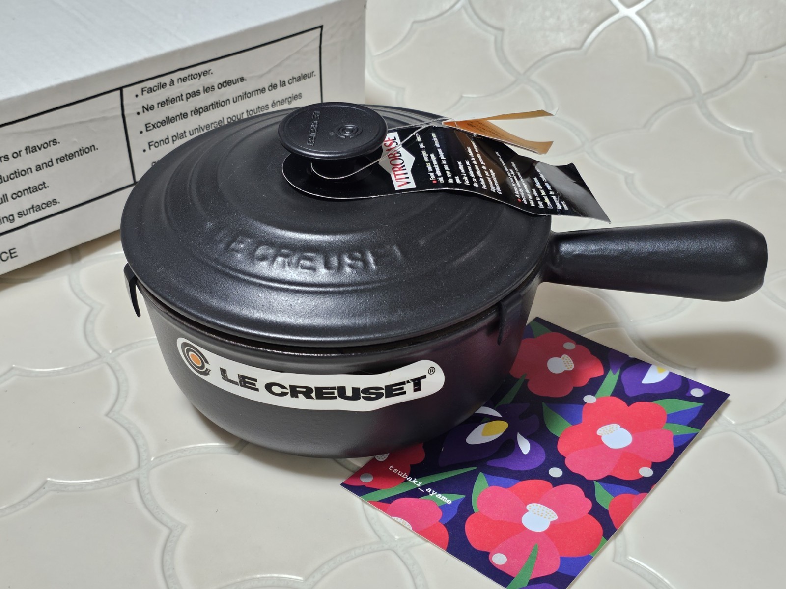 Vintage Le Creuset 1.5 Qt 18cm Saucepan Matte Black Licorice Cast Iron NEW