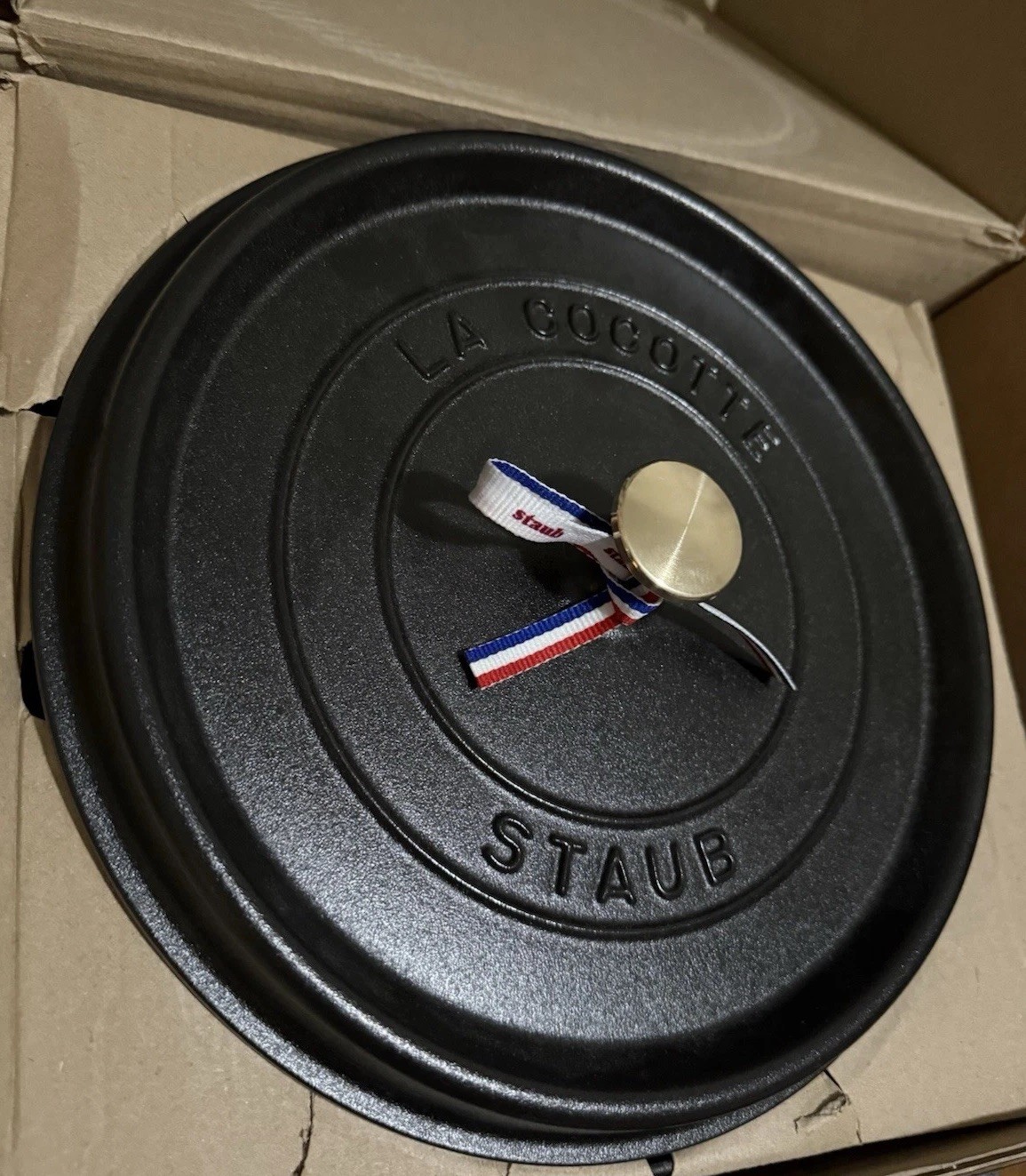 STAUB Cast Iron Dutch Oven LID ONLY 7-qt Round Cocotte, 11”, Black Matte