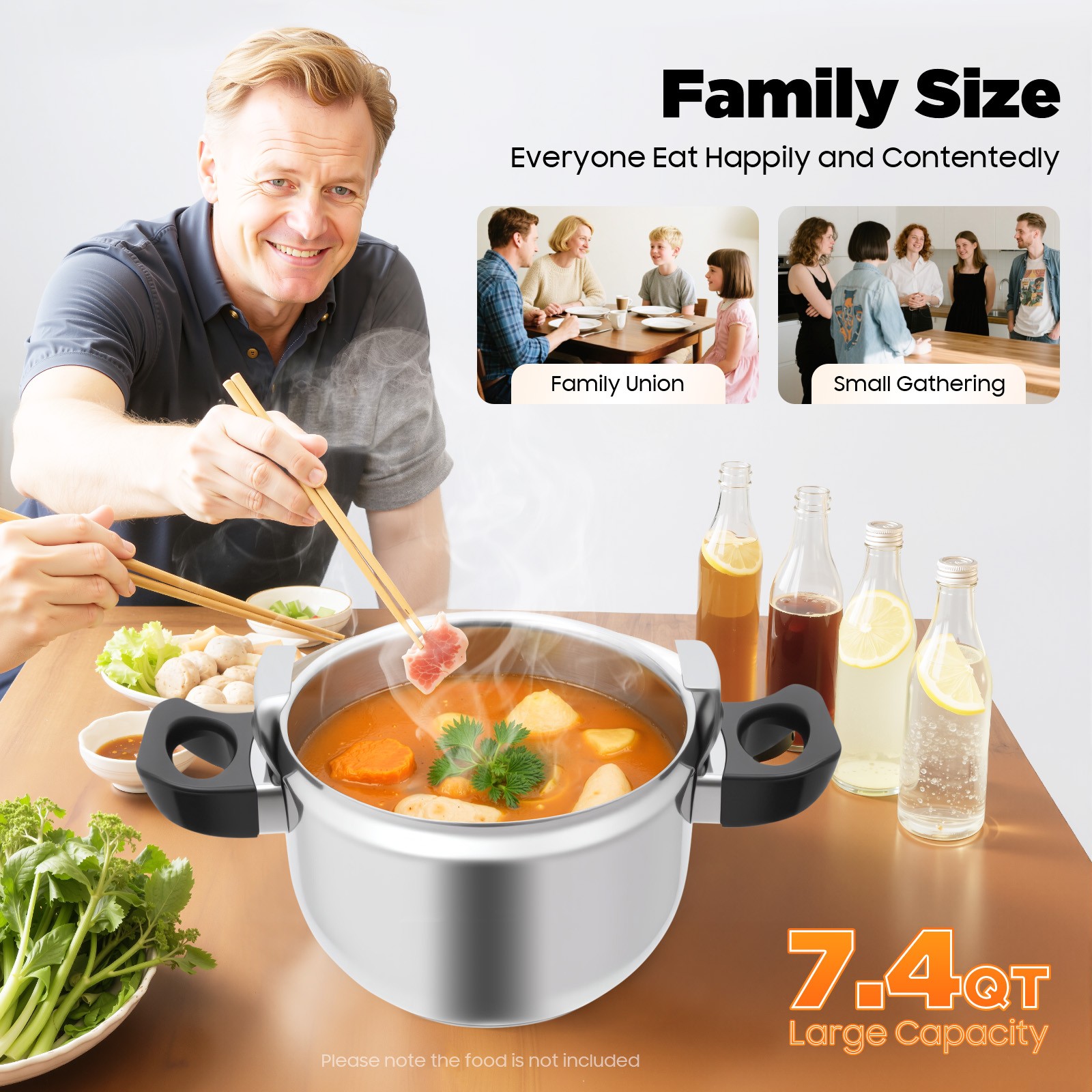 7.4 Qt 201 Stainless Steel Multi-cooker For Family & Commercial Kitchens