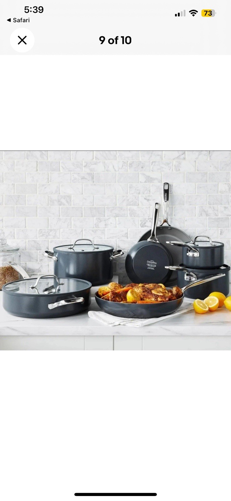 Green Pan Eras 11 Piece Cookware Set New Open Box Ceramic Nonstick