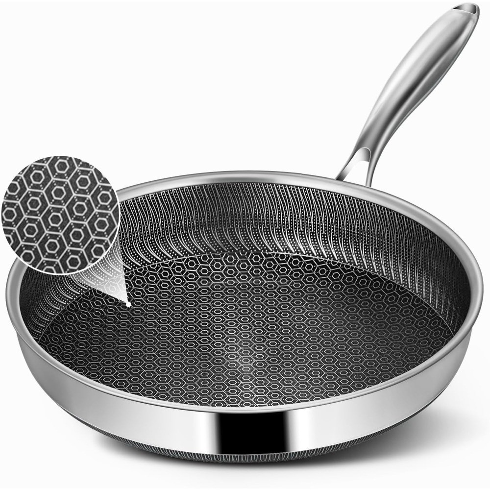 Frying Pans, 8-inch Hybrid Frying Pans Stainless Steel Skillets, Dishwasher &