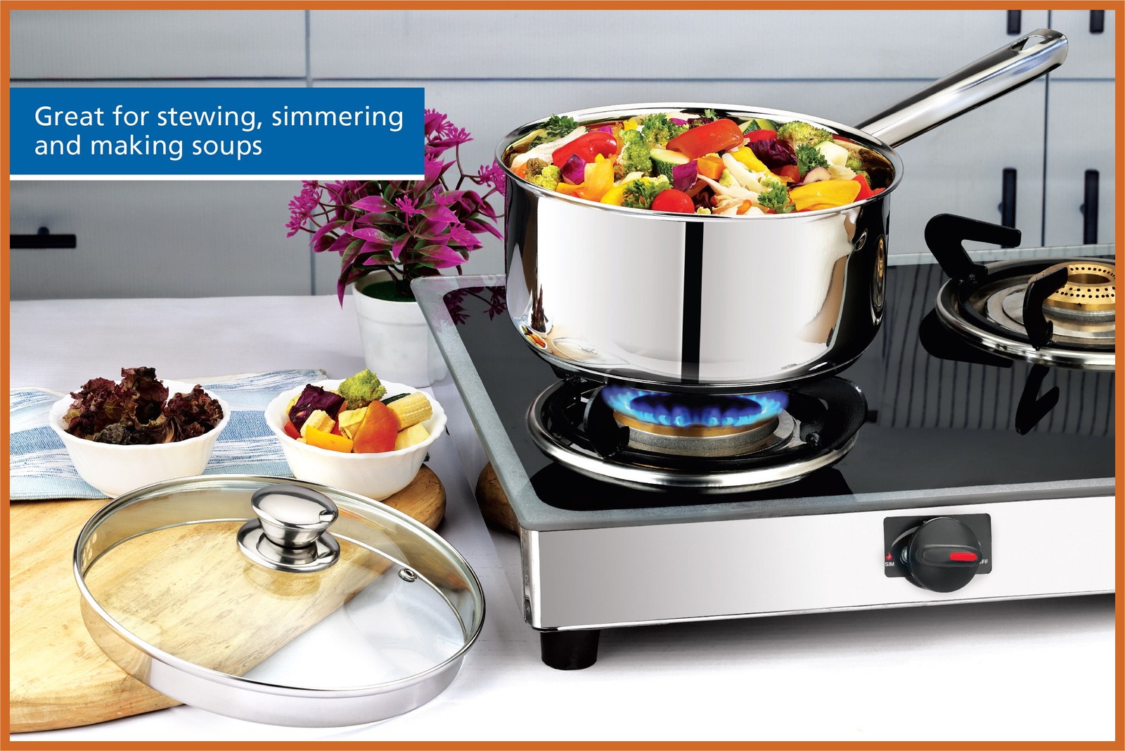 Tri Ply 3 Qt Stainless Steel Saucepan W/ Lid Induction Ready & Stay Cool Handle