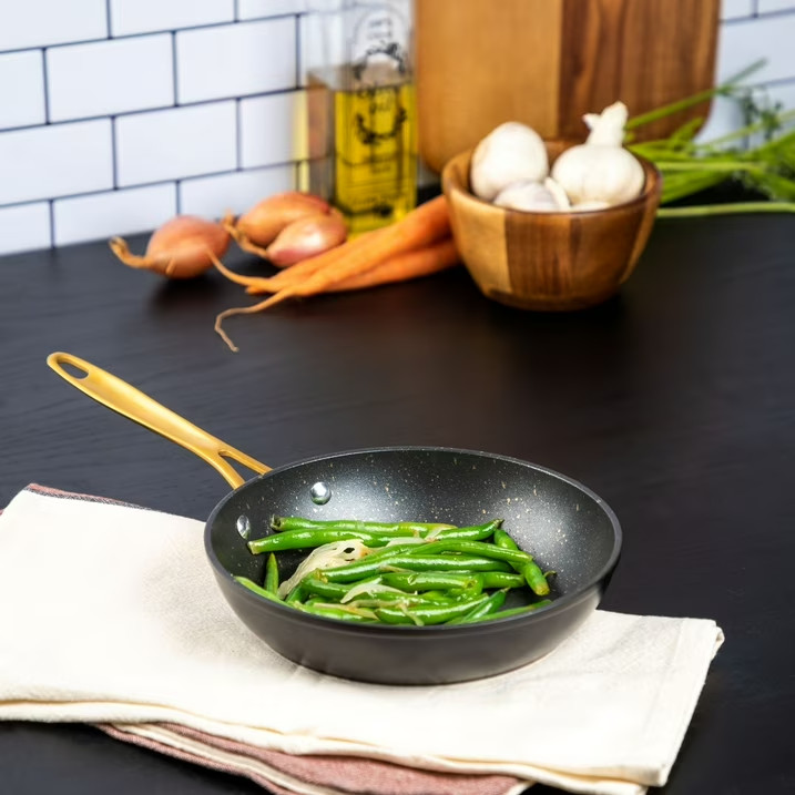 Thyme & Table Non-Stick 8-Inch Fry Pan, Signature Collection Black & Gold