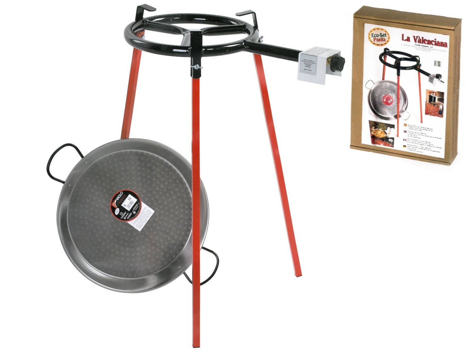 Vaello Stove With Tripod And Paellera Diameter 38 Cm