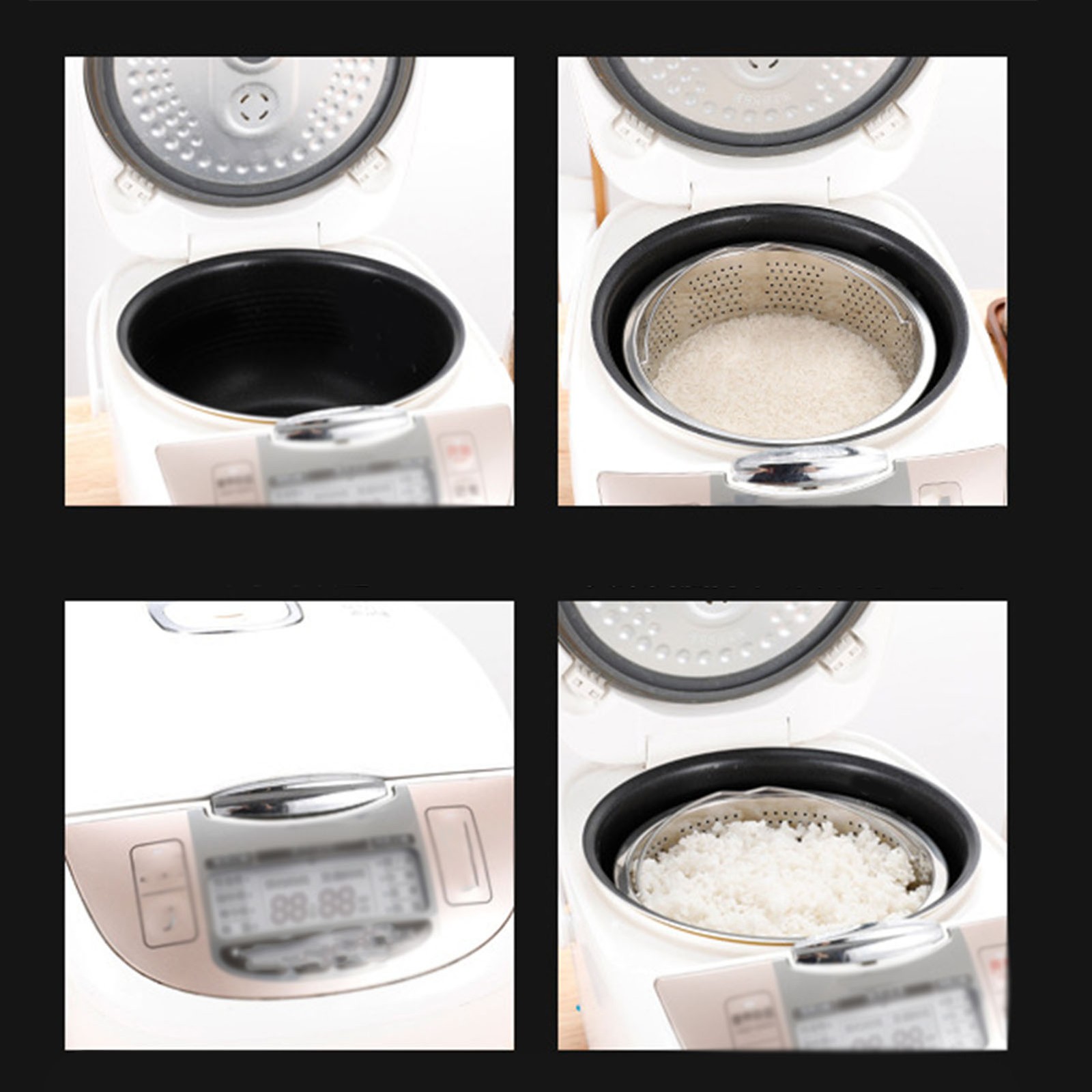 17.5cm Stainless Steel Steam Basket With Handle Sugar Removal Rice Cooker