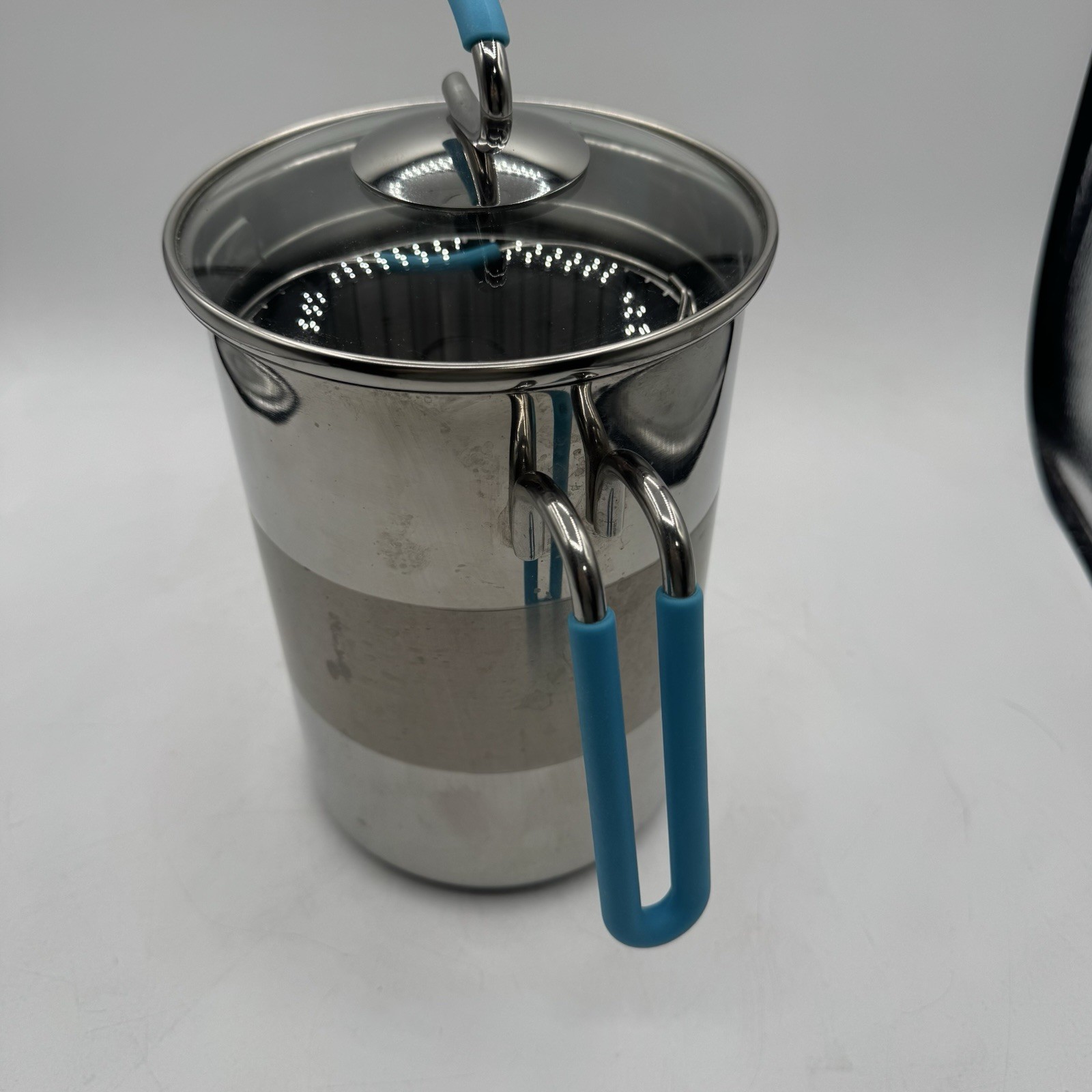 Kuhn Rikon Teal 4th Burner Pot Asparagus steamer Corn Cob Steamer With Basket