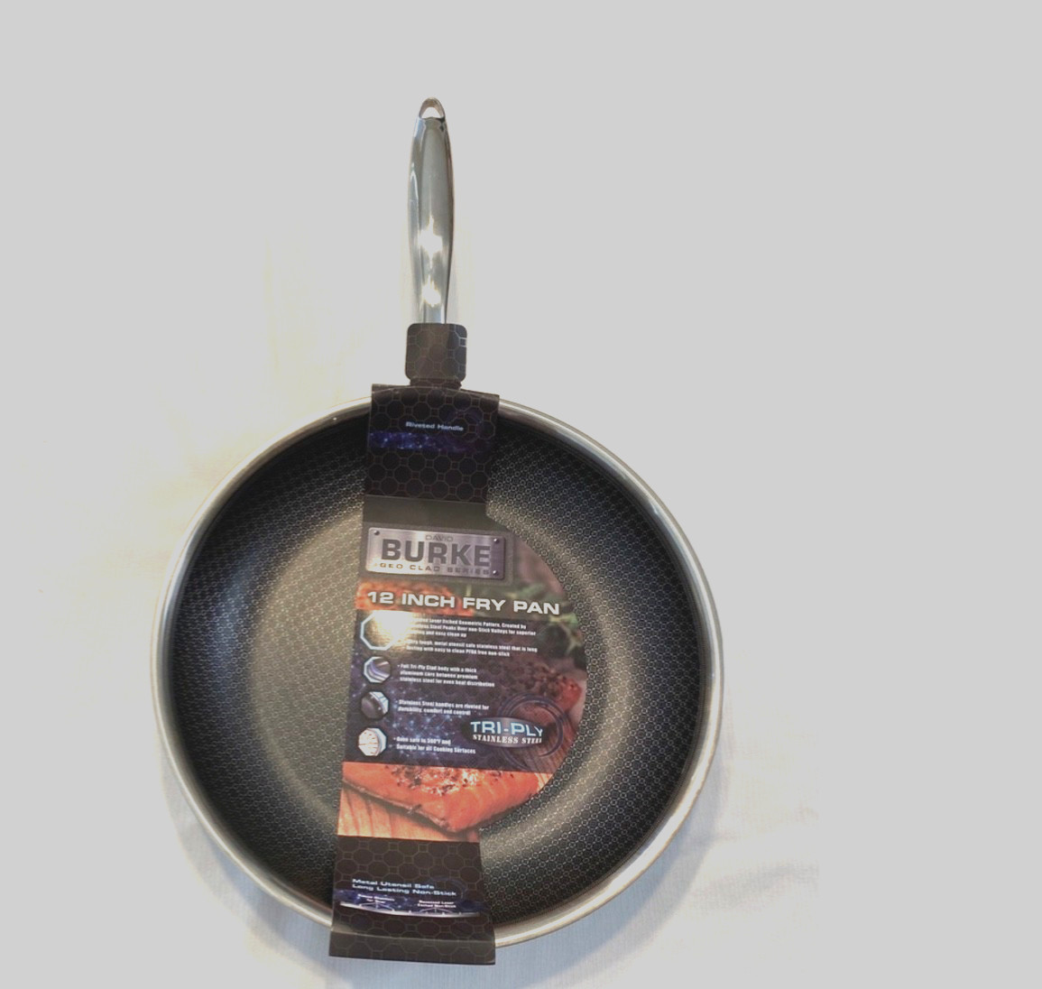 David Burke Geo Clad 12 Inches Heavy Stainless Steel Skillet Frying Pan New