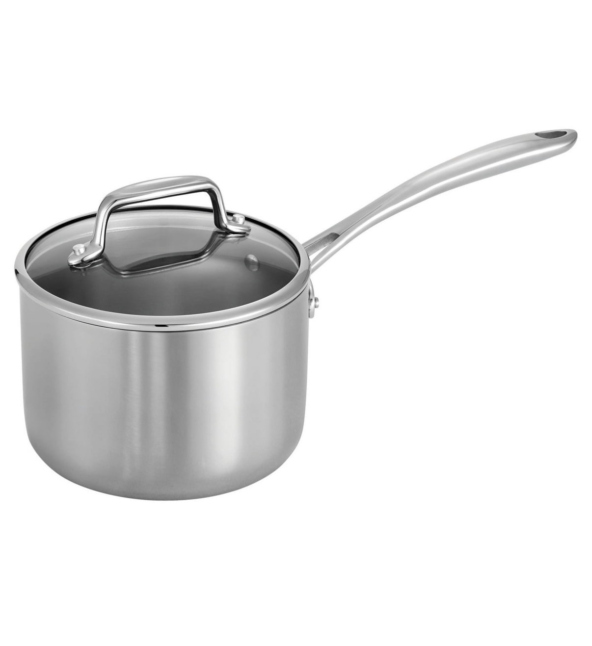 Tramontina Tri-Ply Stainless Steel 2-Quart Small Sauce Pan &Glass Lid