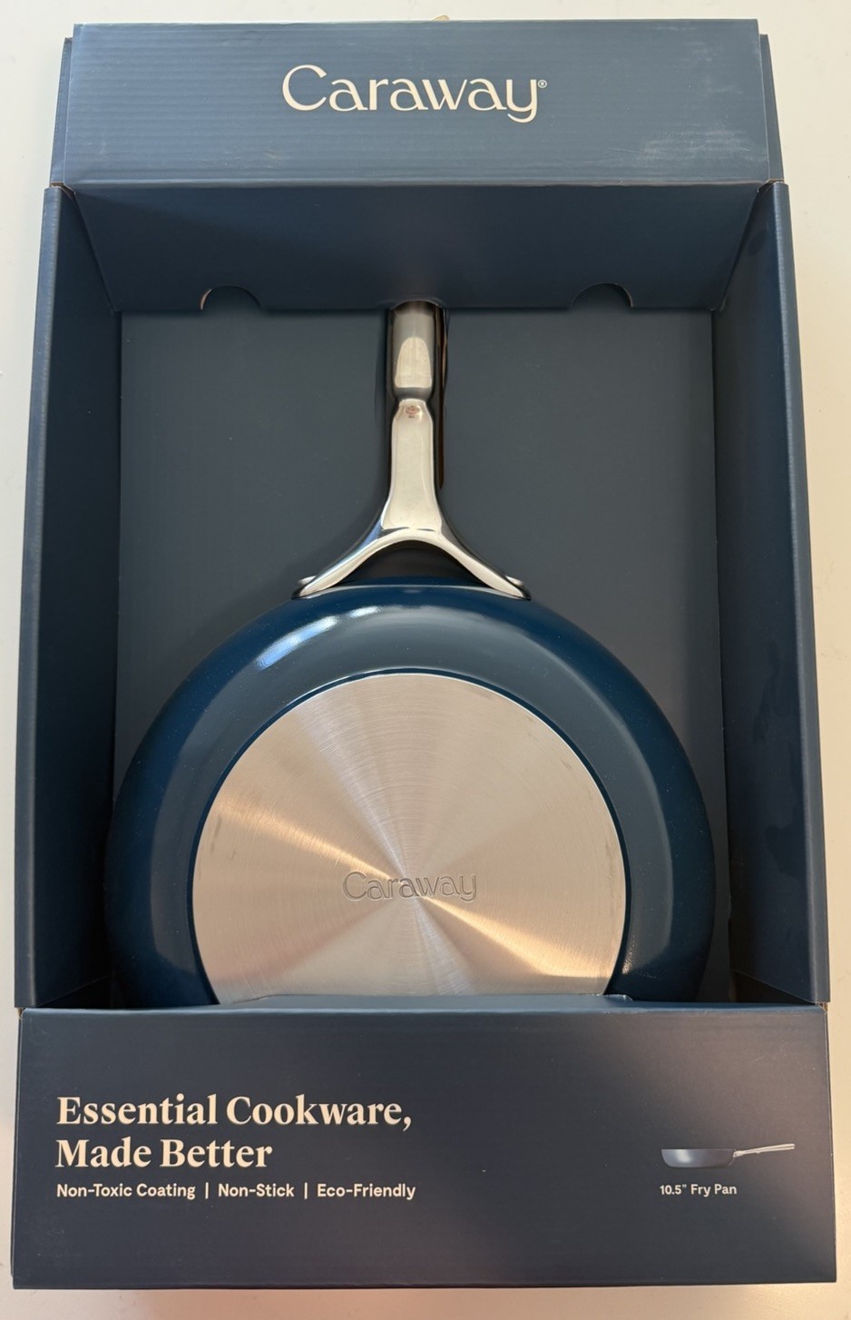Caraway Home Fry Pan Cream 10.5” Nonstick Ceramic Cookware, Oven-Safe Non Toxic