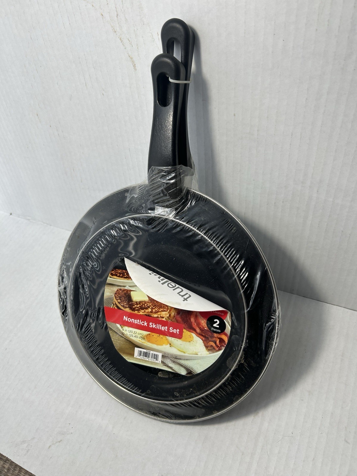 True Living Nonstick Easy Clean 2-Piece Skillet Set 8″ & 10″ Black