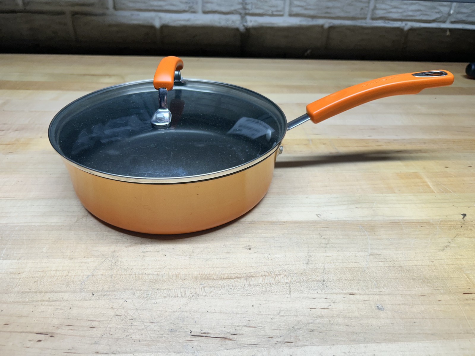 RACHAEL RAY Cookware Orange Ombre’ 3 PAN SET w/ Lids