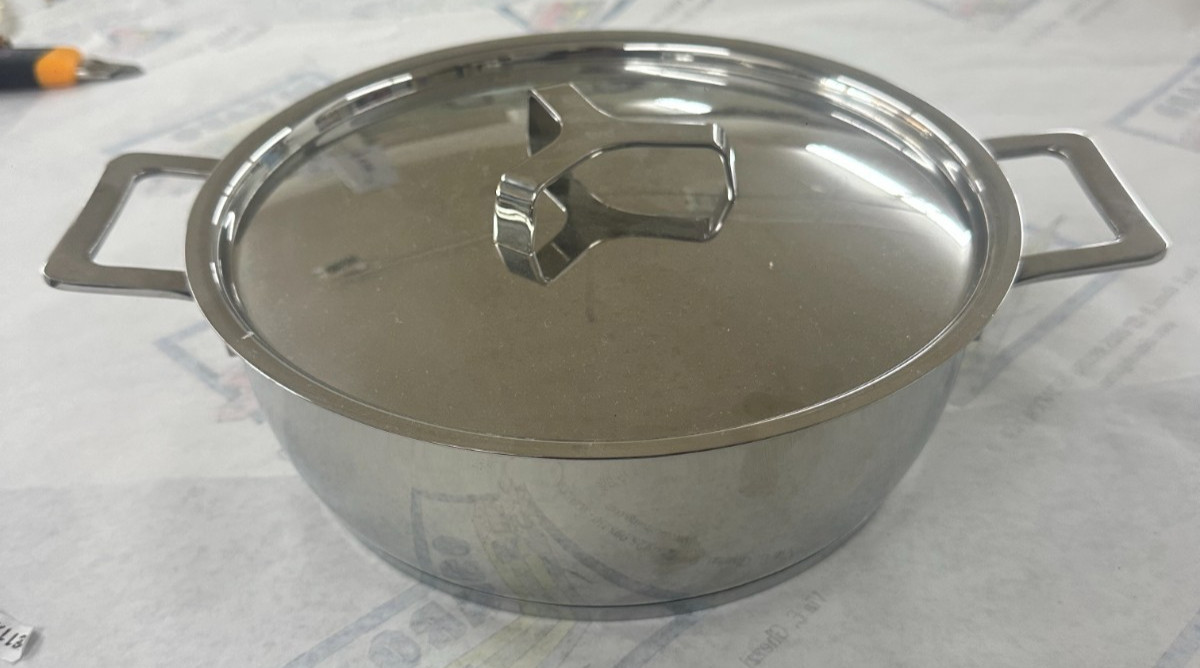 Alessi Ajm101/20 Pots&Pans Two Handle Casserole, Stainless Steel