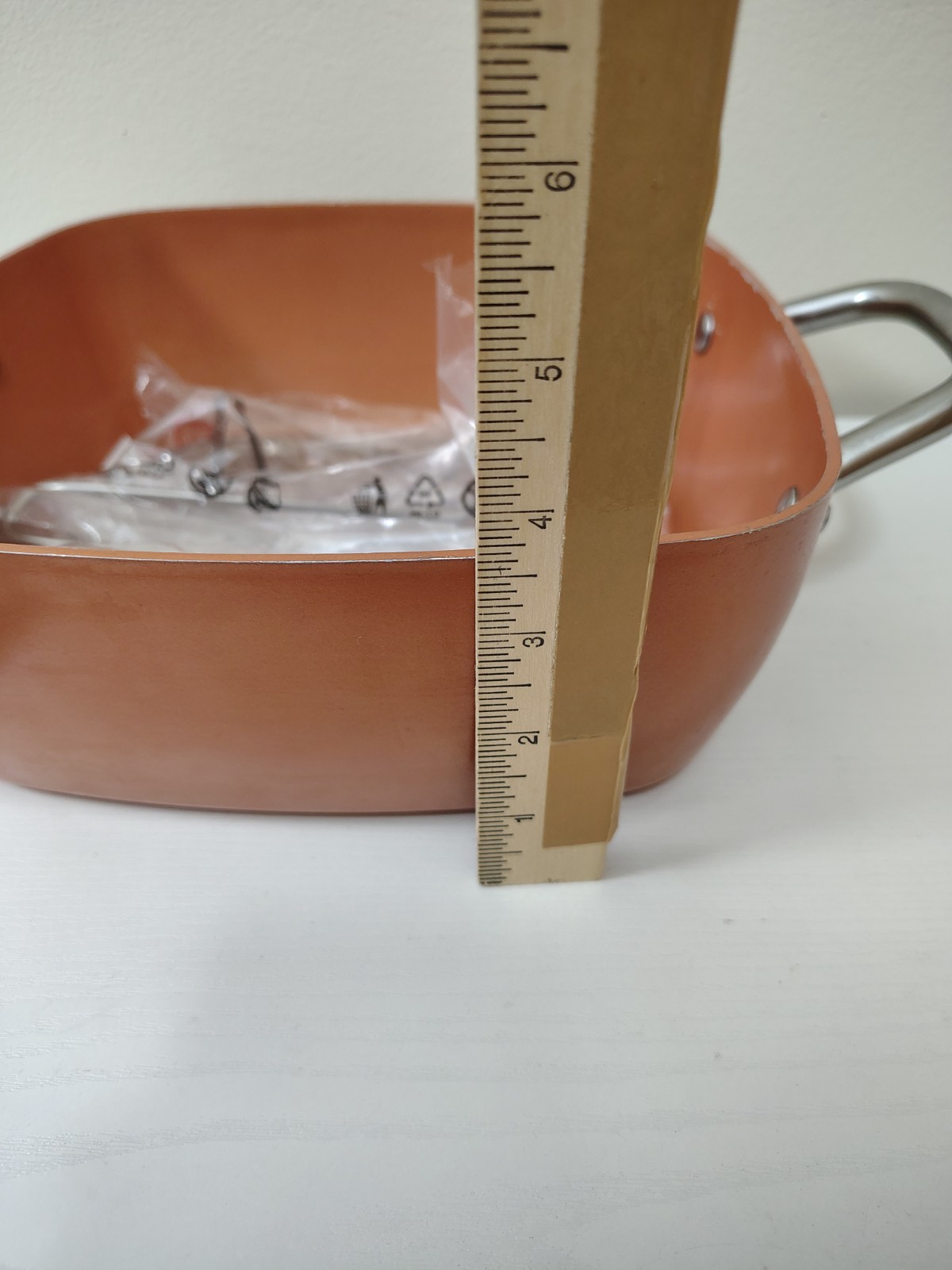 Copper Chef 9.5×9.5″ Inch Square Casserole Pan. 3.5″ Deep. w/lid, basket.