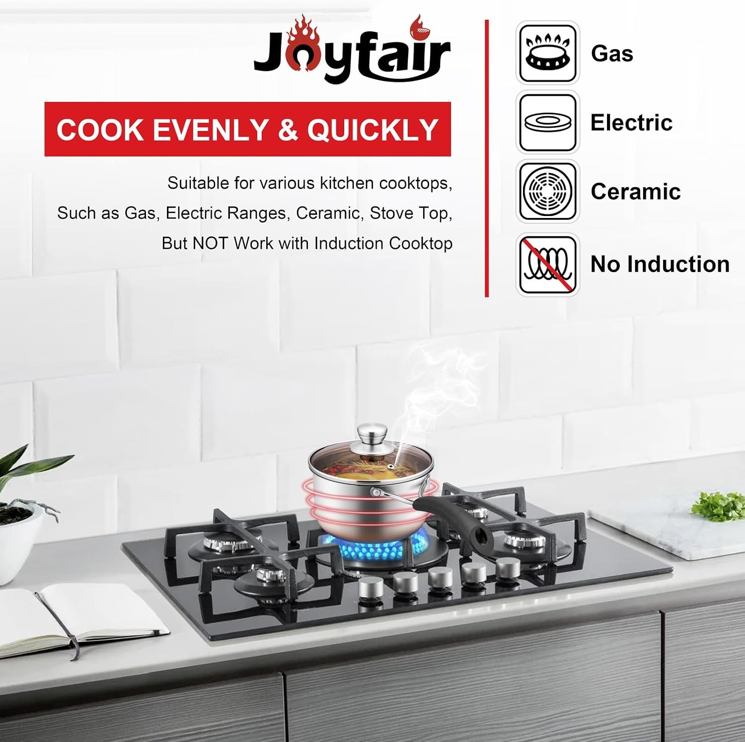 Joyfair 1Qt 18/10 Stainless SteJoyfair 1Qt 1el Saucepan with Lid, Small Milk Pot