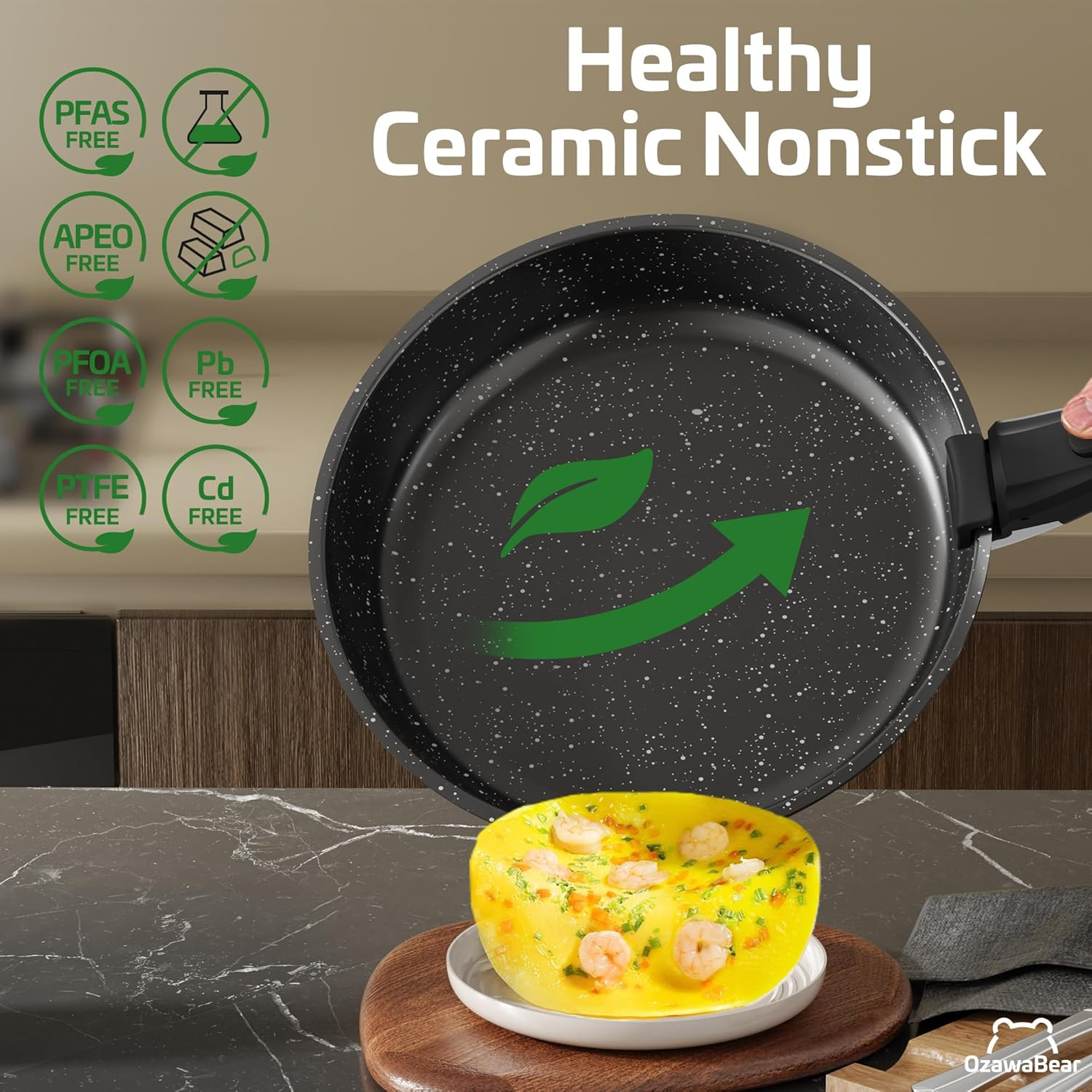 26-Piece Non-Stick Ceramic Cookware Set – Induction & Oven Safe, Healthy Cooking