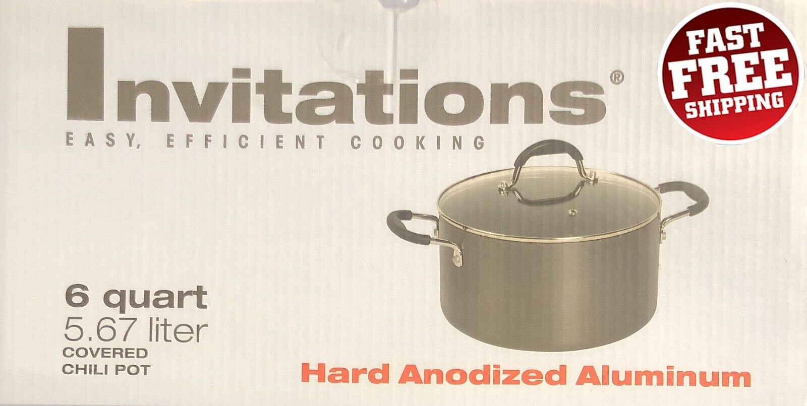 Invitations EASY EFFICIENT COOKING Nonstick 6 Quart Chili Soup Broth Stew Pot
