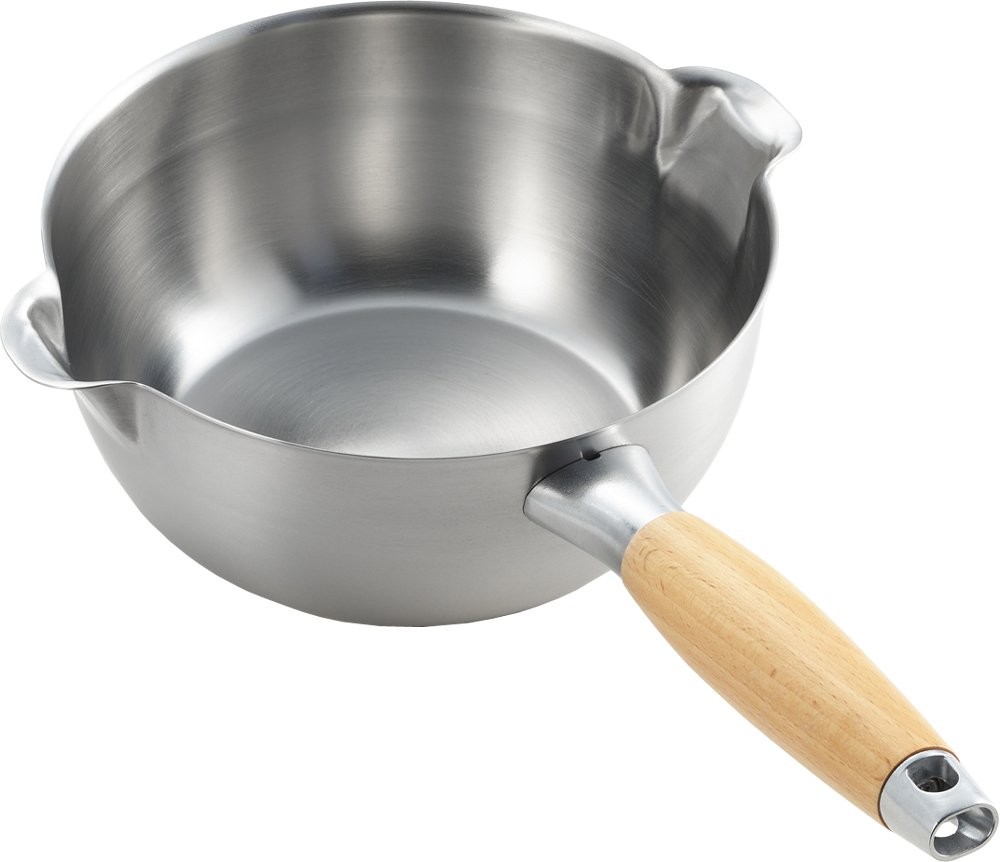 Yoshikawa Stainless Steel Spouted Saucepan, 18cm, 1.7L, Suitable for Induction a