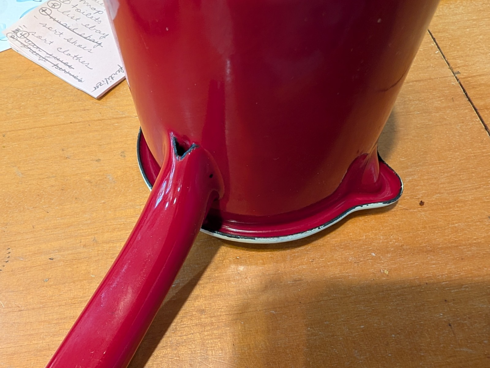 Riess CLASSIC Saucepan with spout, enamel, Red & Cream 0.75 L/ 3 cup Austria