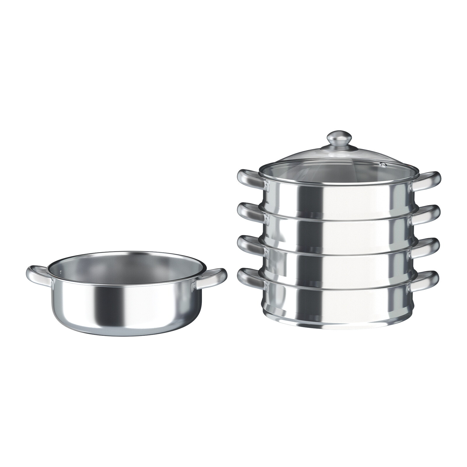 5tier Steamer Cookware Pot Stainless Steel Pot Stainless Steel Food Steamer &Lid