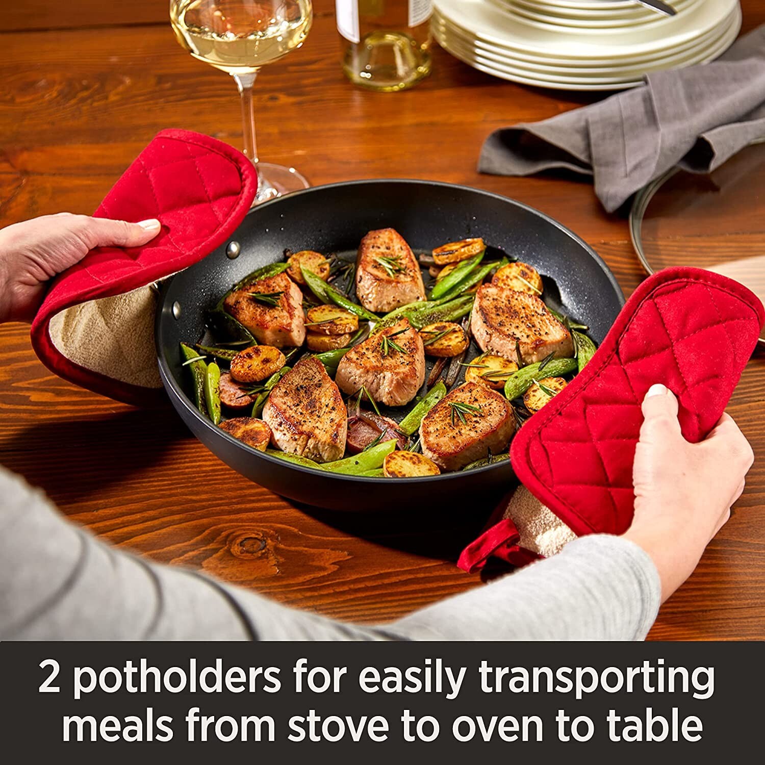 All-Clad HA1 Hard Anodized Nonstick Essential Pan 12 Inch +All-clad Pot Holders