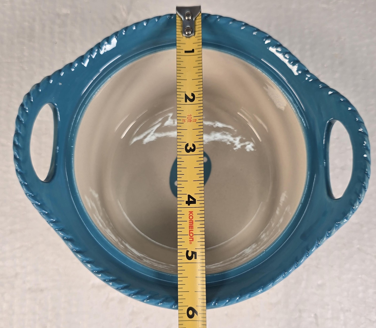 Temp-tations Tara Easter Egg Covered Dish Blue Handles Small 16oz Ceramic Spring