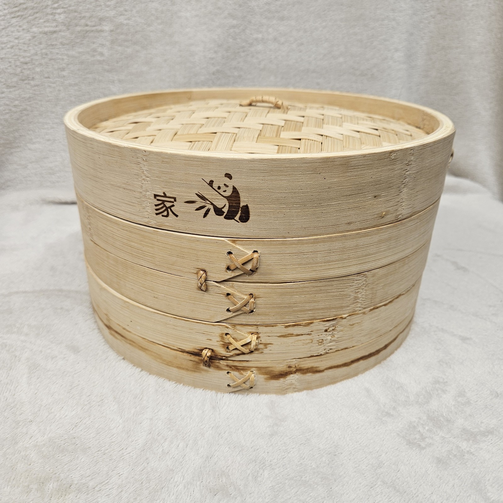 Bamboo Steamer Basket With Lid Vegetable Dumpling Streamer Two Tier