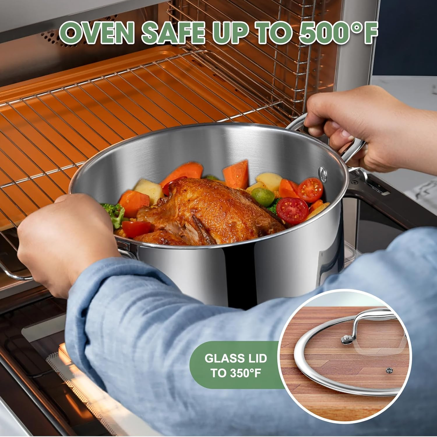Professional 11-Piece 3-Ply Stainless Steel Cookware Set – Induction & Oven Safe