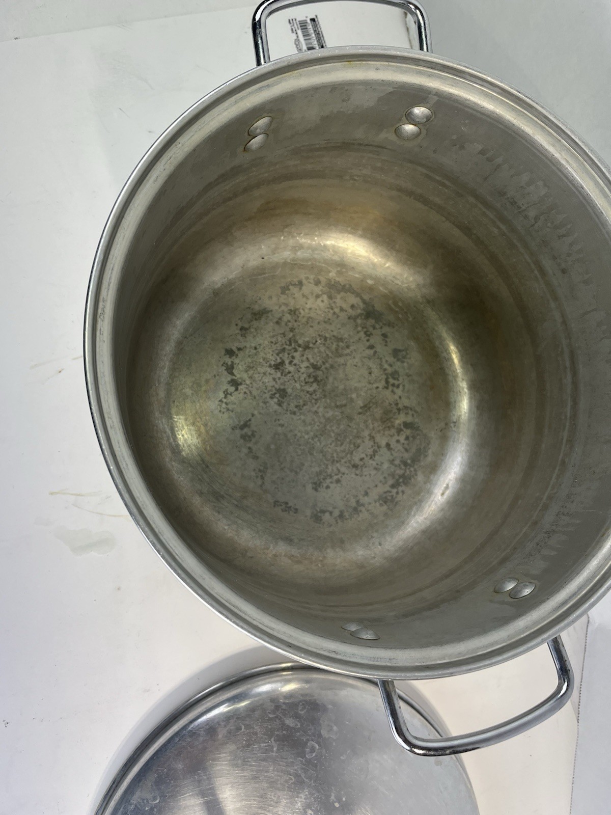 VTG Aluminum Double Handled Stock Pot Large See Pics X B