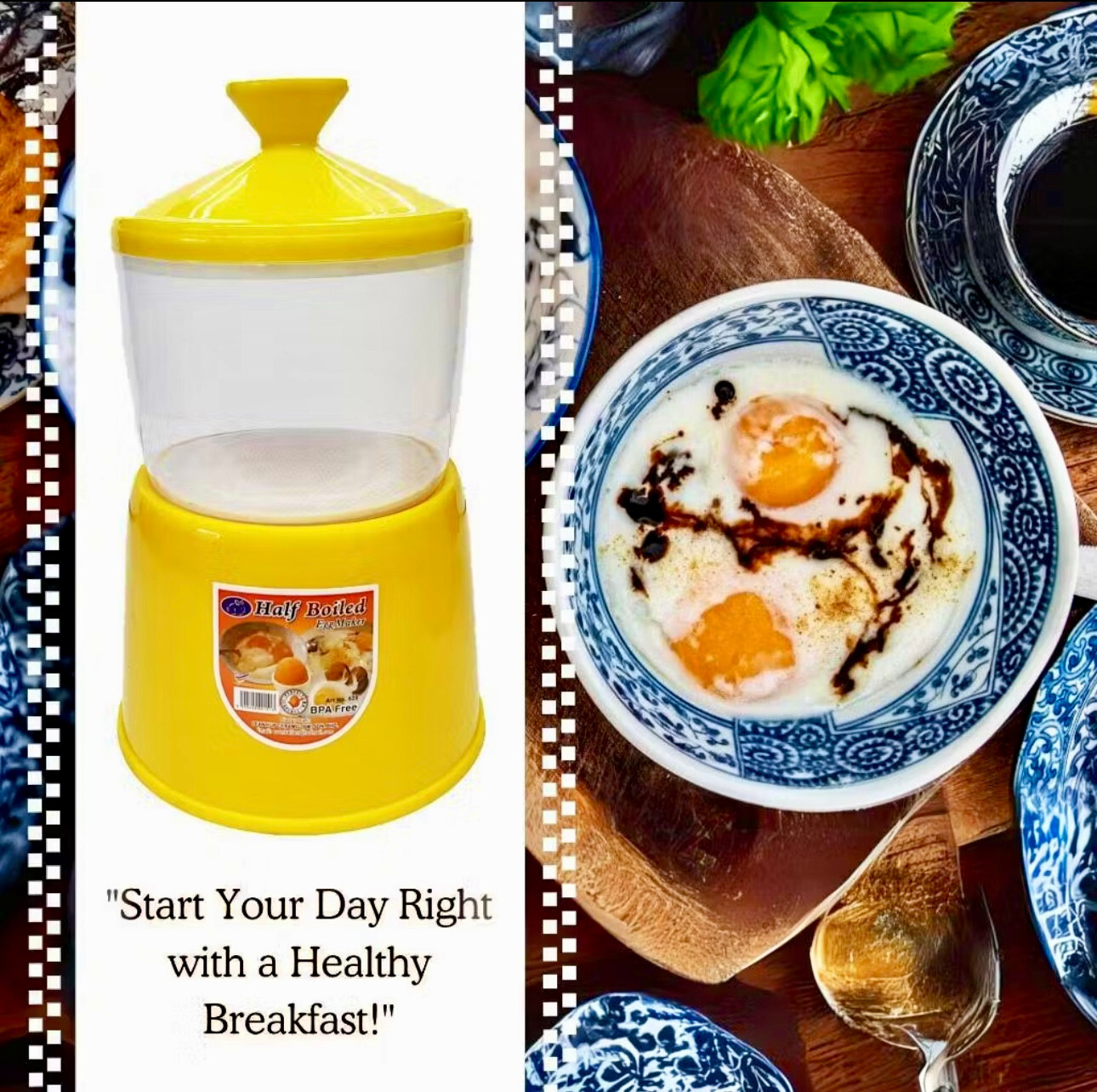 Malaysia Half Boiled Egg Maker BPA-Free Easy Use Drip Hole No Electric Needed