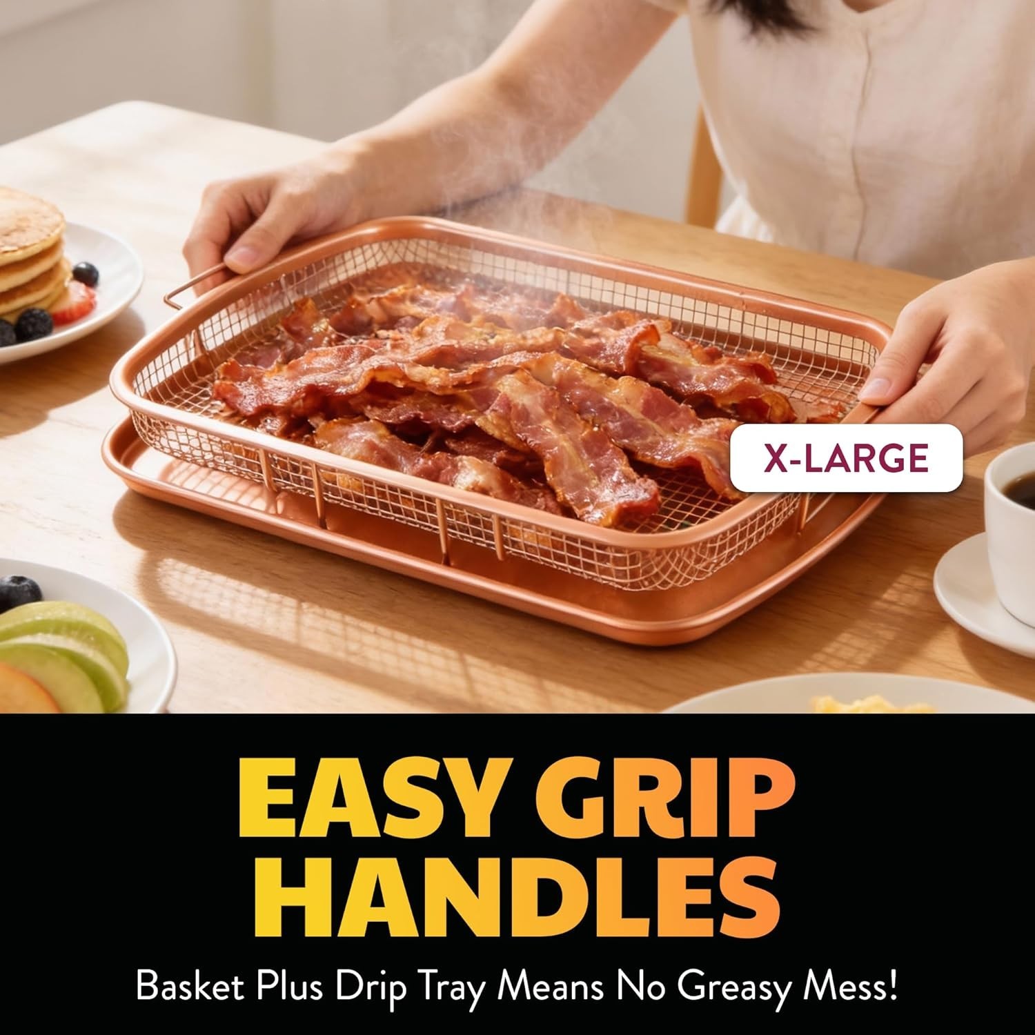NIB Gotham Steel Nonstick Crisper Tray for Oven 2PC Set + Recipies 12″ x 9″ NEW