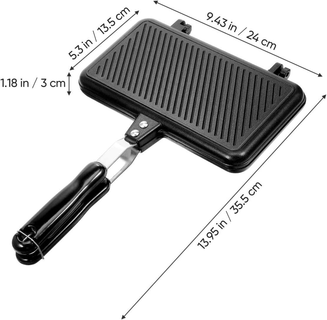 Double- Sided Frying Pan Non- Stick Grill Pan Waffle Maker Sandwich Baking Mold