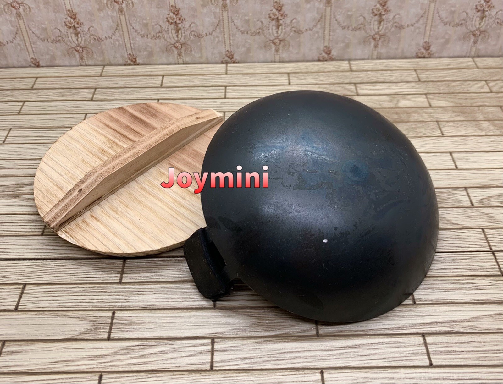Real Mini Cooking Uncoated Cast Iron Frying Wok Ceramic Dollhouse Miniature Toy