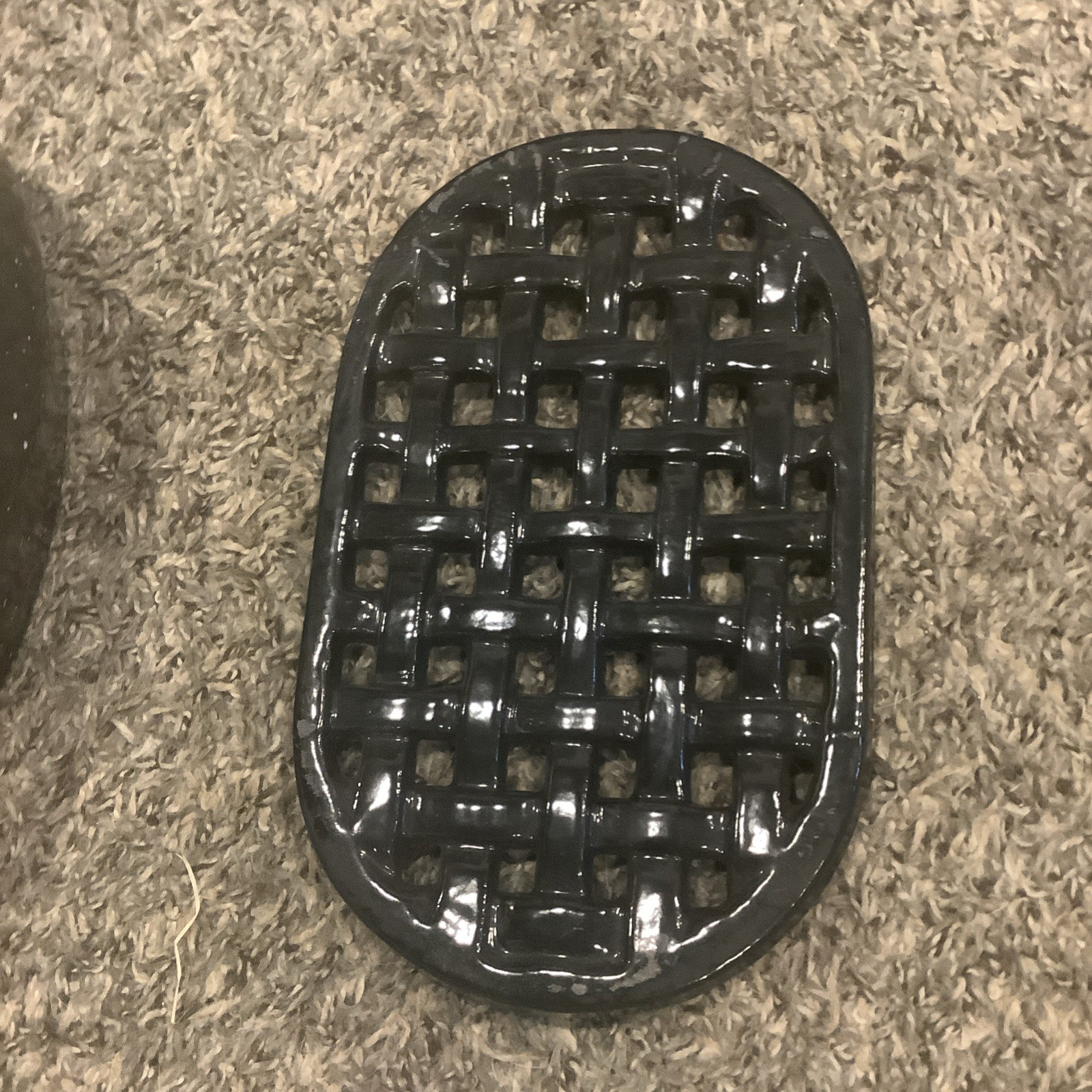 Vintage John Wright Cast Iron Oval Lattice Wood Stove Steamer Humidifier, Trivet