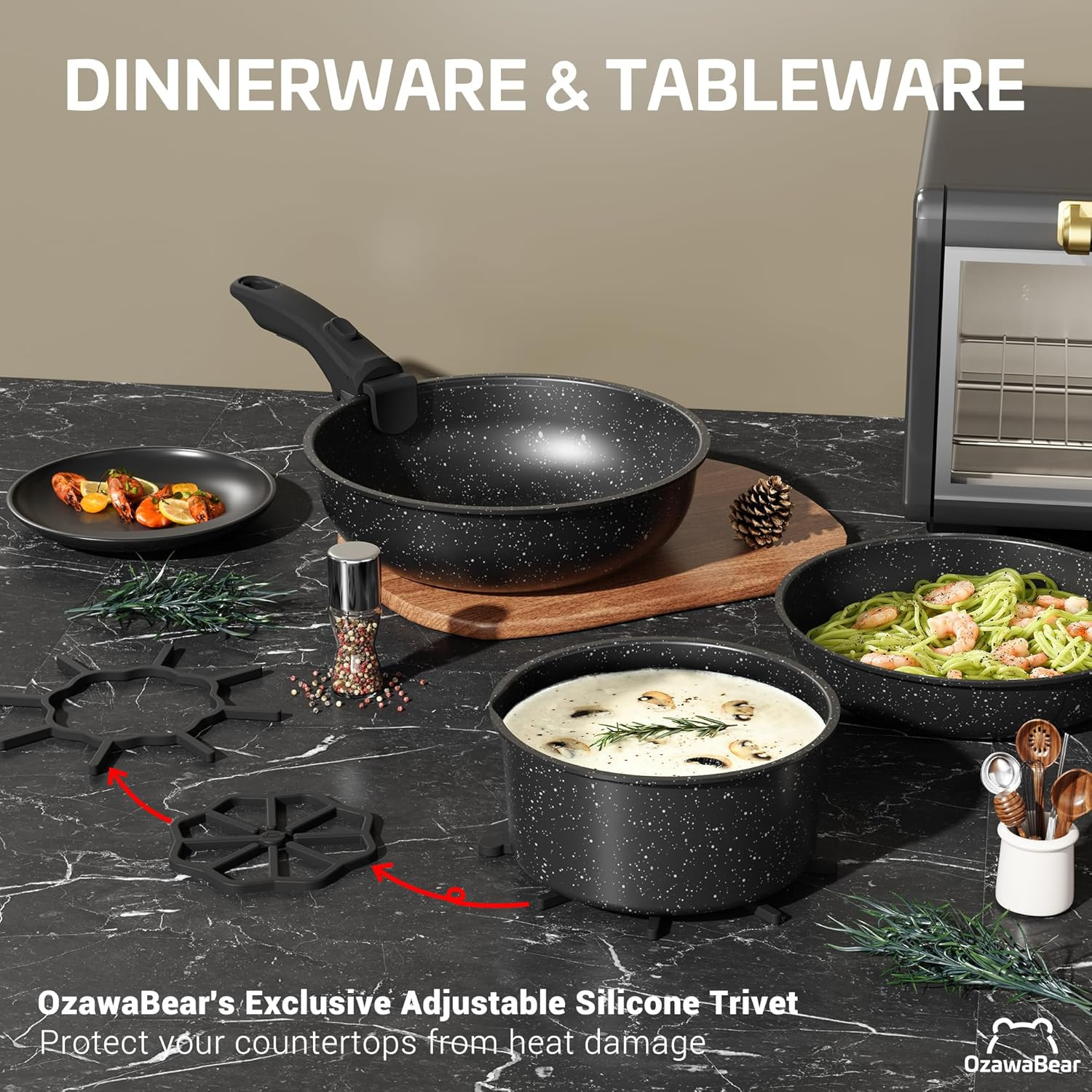 26-Piece Non-Stick Ceramic Cookware Set – Induction & Oven Safe, Healthy Cooking