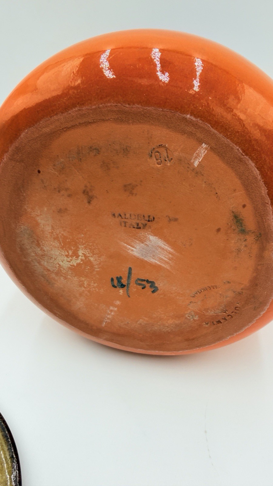 Vintage Balfelli Pottery Italy Large Orange Terracotta Bean Pot Kitchen Crock 8″
