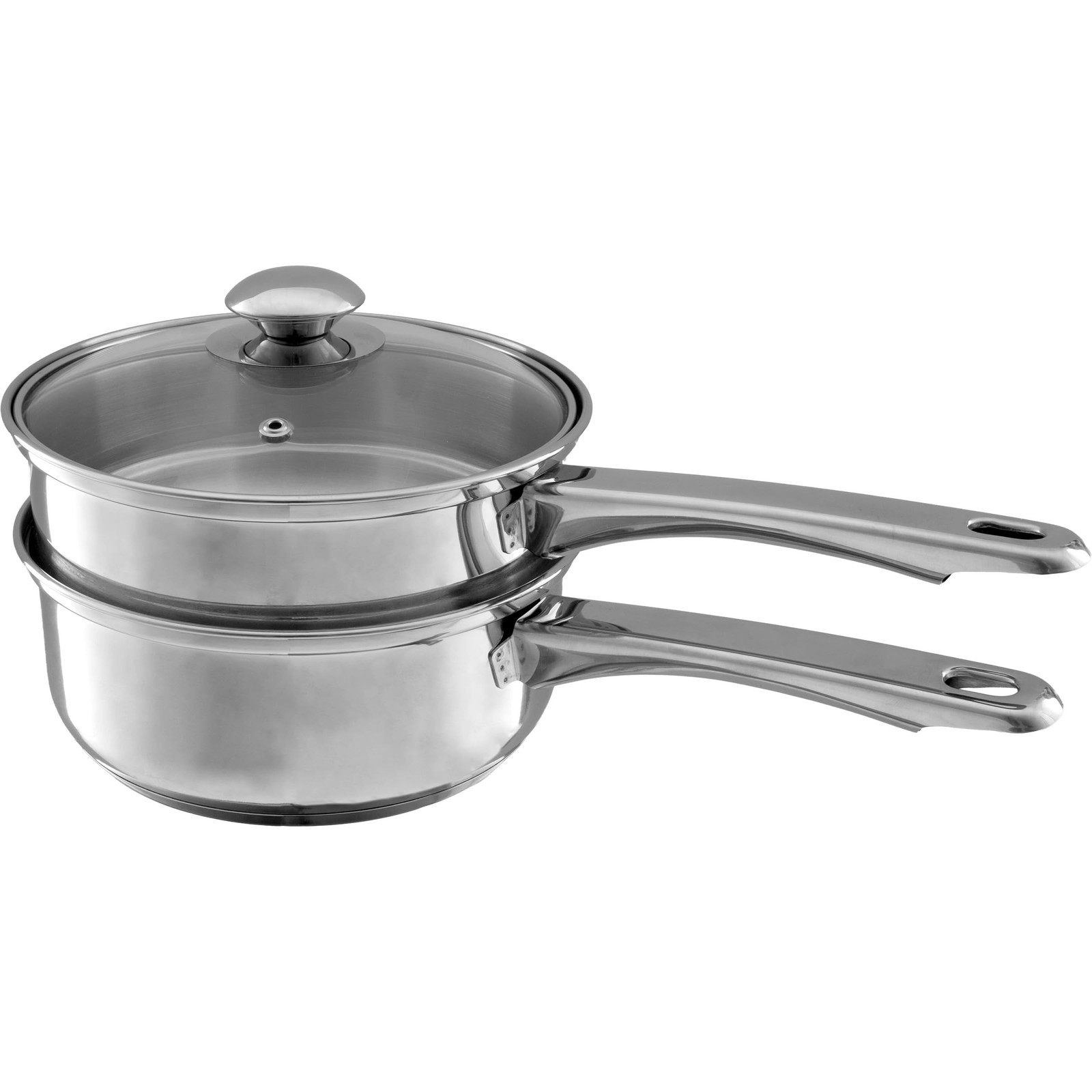 6 Cup Double Boiler Pot Set 1.5 Quart Stainless-Steel Saucepan 2-In-1 Vented