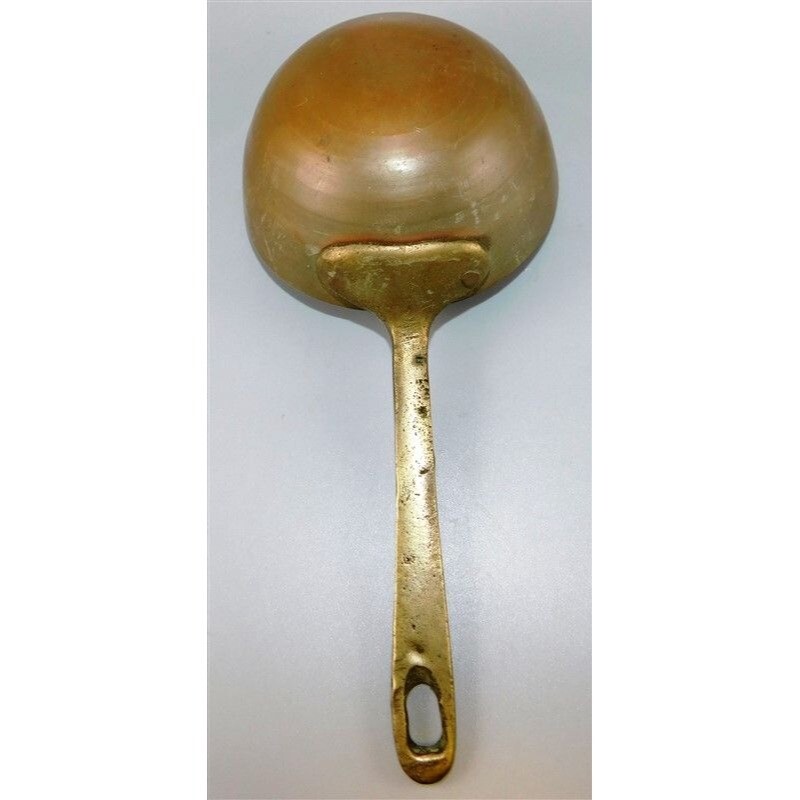 347/1138 Small Tin Lined Copper Sauce Pot with Brass Handle – No Markings – 10.5