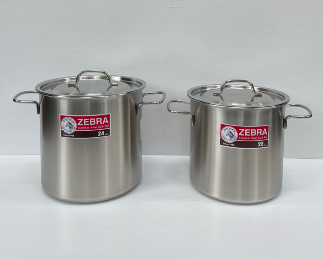 Thai Traditional Zebra Brand Stainless Steel Stockpot Stew Pot Size 22 – 24 cm